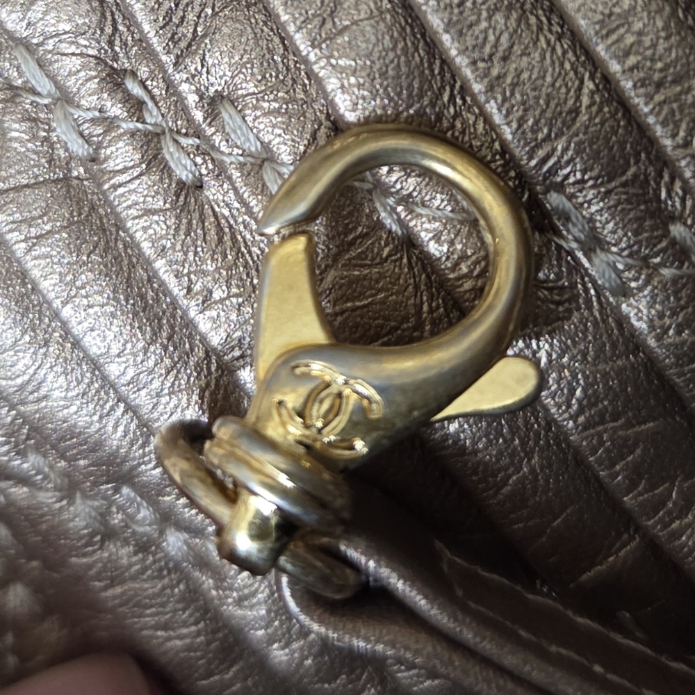 Chanel Coco Pleats Drawstring Chain Lambskin Leather Bucket Bag Purse - Picture 5 of 16